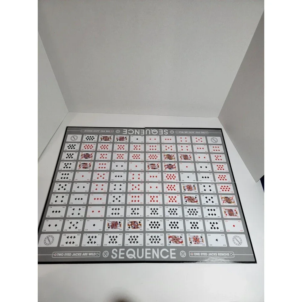 Sequence Classic Board Game Goliath Complete Board Cards & Chips Missing 1 Green